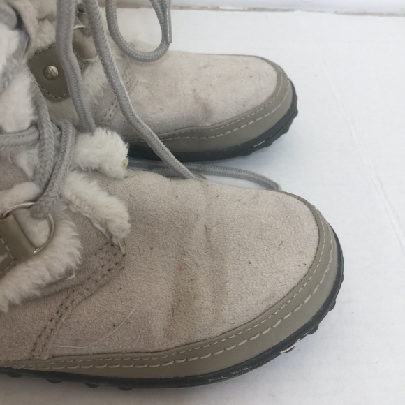 U.S. Polo Assoc Womens Faux Suede & Faux Lined Fur Lace Up Gray Boots - Picture 2 of 12